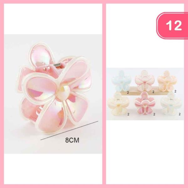FLOWER HAIR CLAW CLIP (12 UNITS)