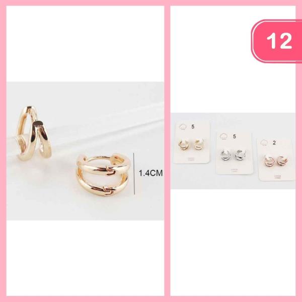 LAYERED HUGGIE HOOP EARRING (12 UNITS)