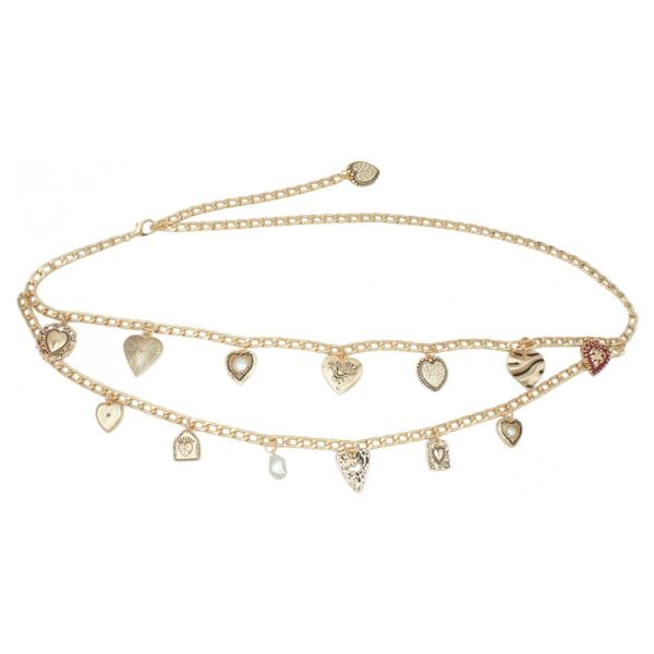 DOUBLE DRAPE CHAIN CHARM LAYER BELT