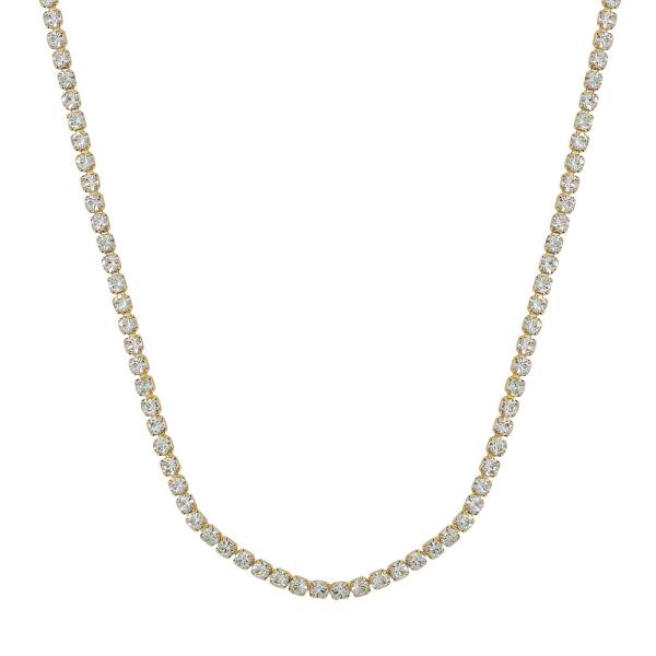 14" 4MM TENNIS CHAIN STONE SHORT NECKLACE