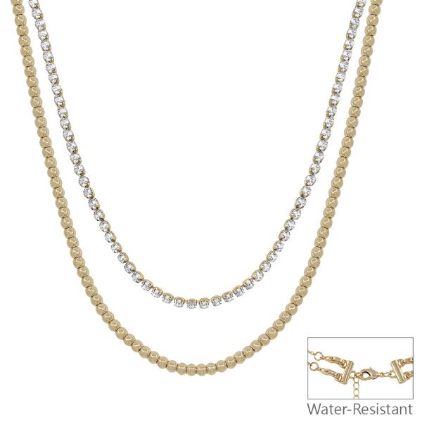 15" 17" 2 LAYERED TENNIS CHAIN 4MM CCB SHORT NECKLACE