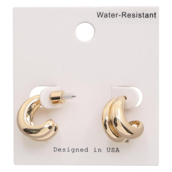 2 LAYERED CHUNKY MINI HOOP EARRINGS