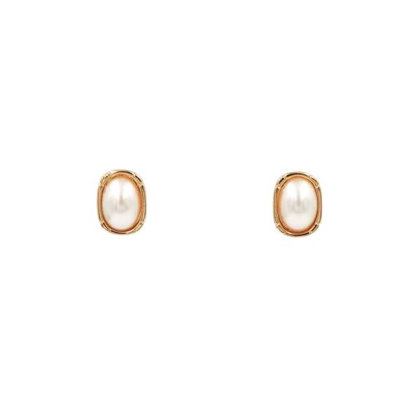 OVAL PEARL EARRING