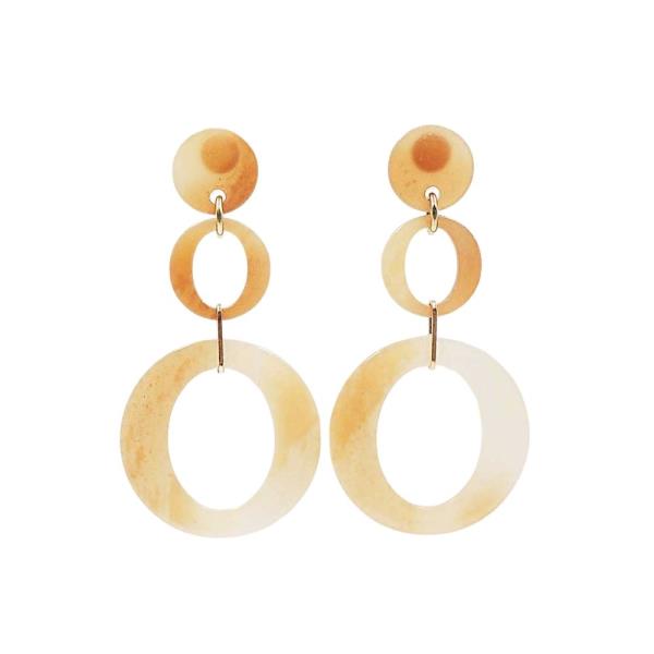 ACRYLIC CIRCLE PATTERN DROP EARRING