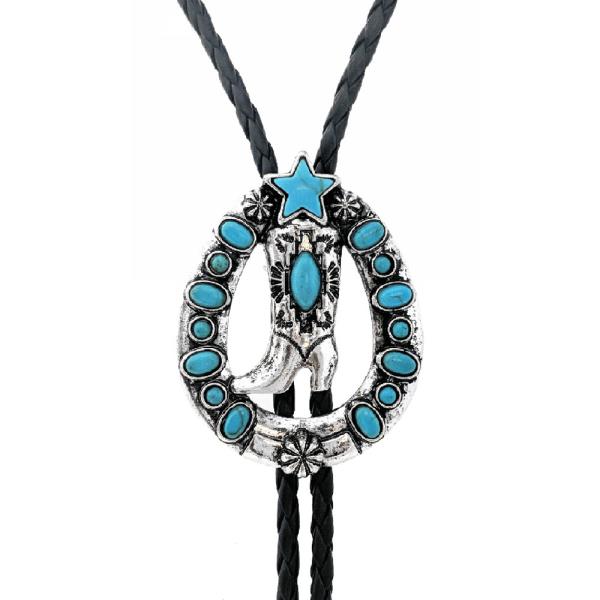 WRSTERN SEMI STONE BOOTH NECKLACE