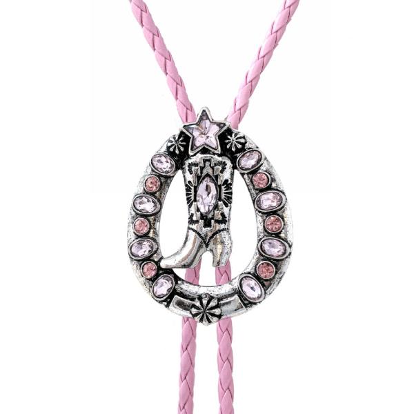 WESTERN SEMI STONE BOOTH NECKLACE