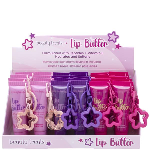 BEAUTY TREATS LIP BUTTER W REMOVABLE STAR CHARM KEYCHAIN (24 UNITS)