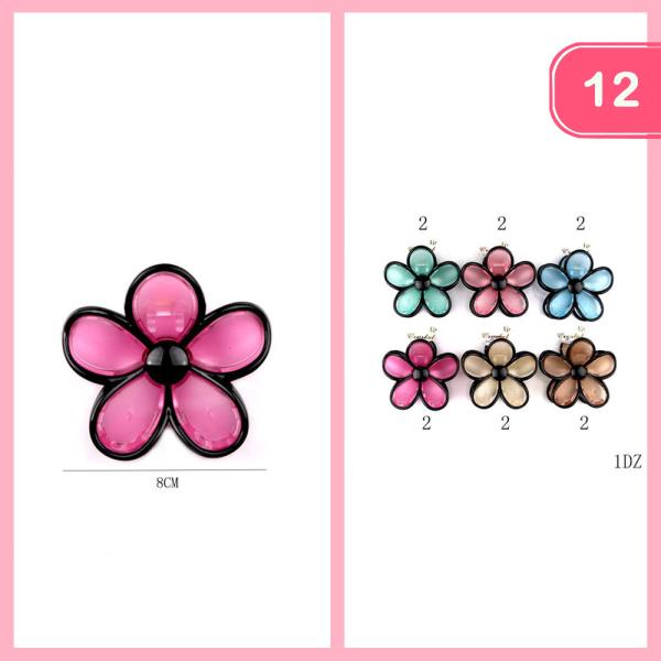 FLOWER HAIR CLAW CLIP (12 UNITS)