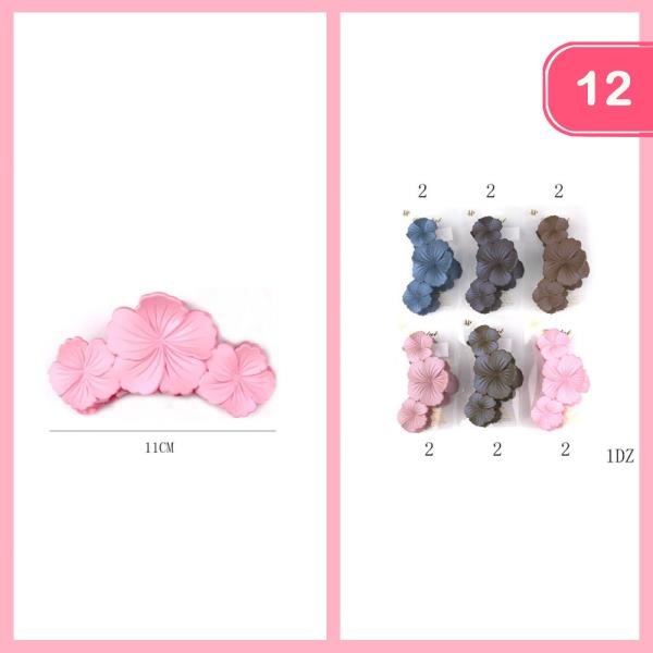 FLOWER HAIR CLAW CLIP (12 UNITS)
