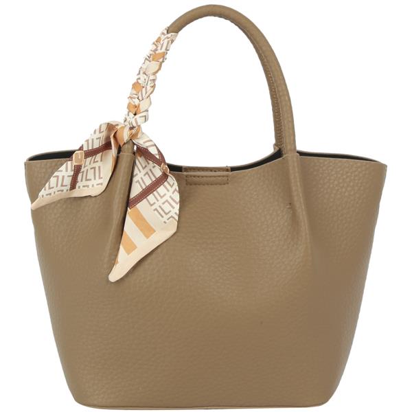 TEXTURED SCARF HANDLE TOTE BAG