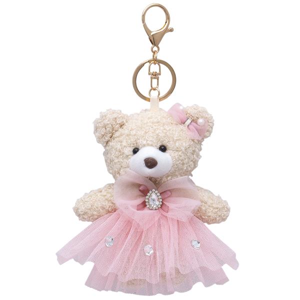 CUTE RHINESTONE BEAR DOLL BAG CHARM KEY CHAIN