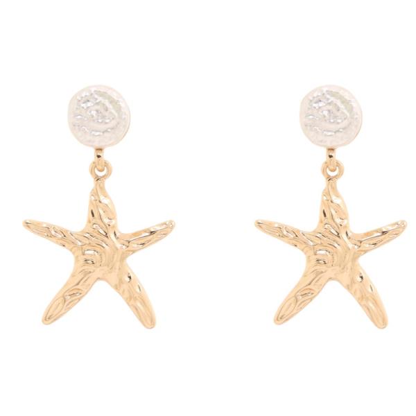 METAL SEA LIFE STARFISH DROP EARRING