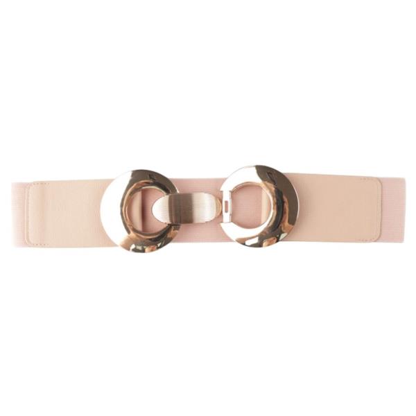 DOUBLE ROUND BUCKLE ELASTIC BELT