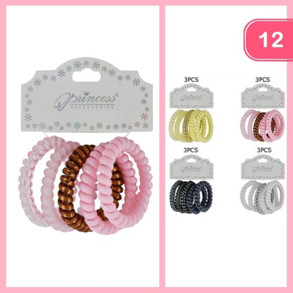 SPIRAL HAIR TIE (12 UNITS)