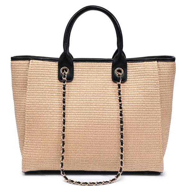 WOVEN STRAW JAXON TOTE BAG