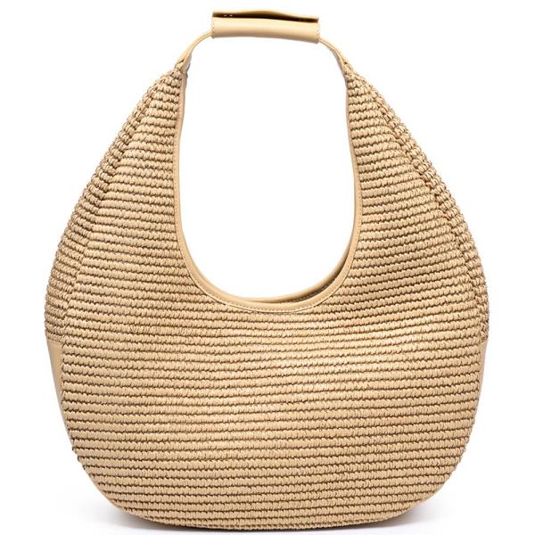 TEXTURED WOVEN ZOEY TOTE BAG