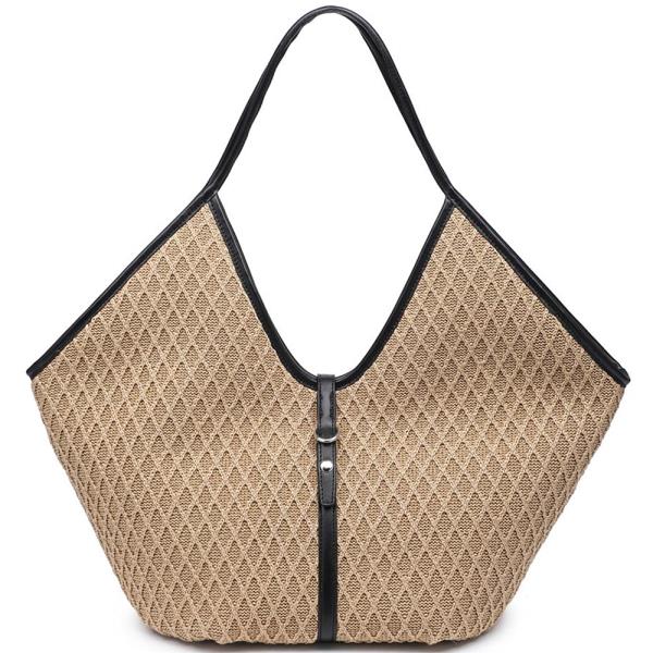 WOVEN DIAMOND TEXTURE CIENNA TOTE BAG