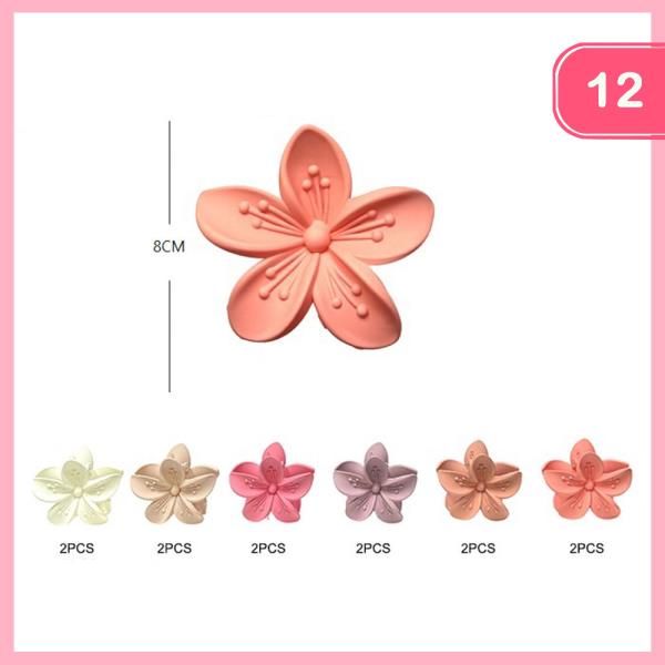 FLOWER HAIR CLAW CLIP (12 UNITS)