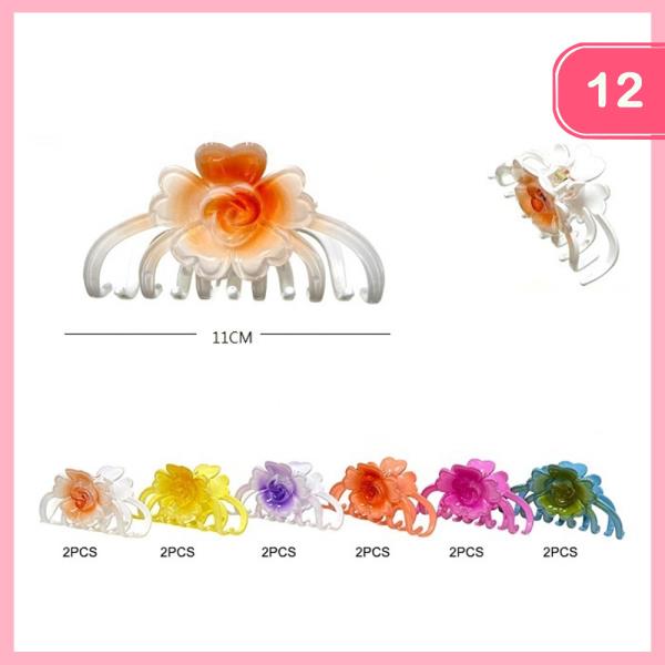 FLOWER HAIR CLAW CLIP (12 UNITS)