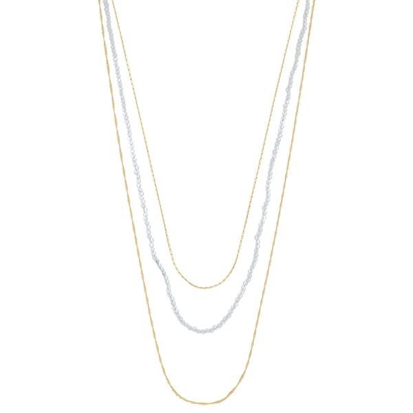 SODAJO LAYER BEAD CHAIN LINK NECKLACE