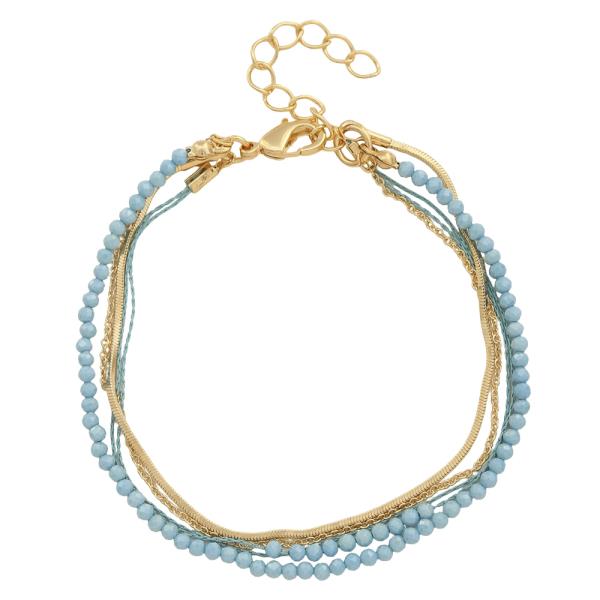 SODAJO LAYER BEAD STRING CHAIN LINK BRACELET