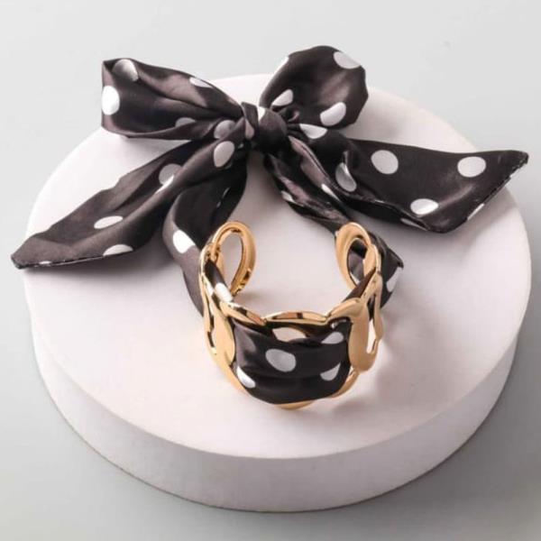 SILK POLKA DOT TIED CUFF BRACELET