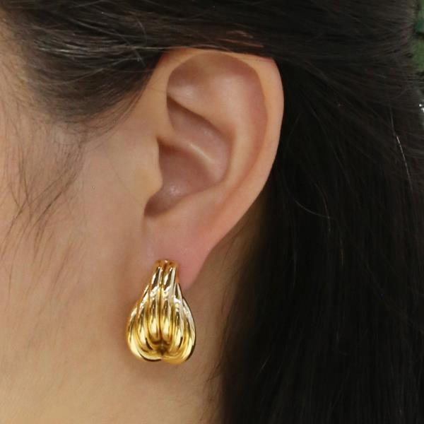 14K GOLD WHITE GOLD DIPPED FACETED U HOOP EARRINGS