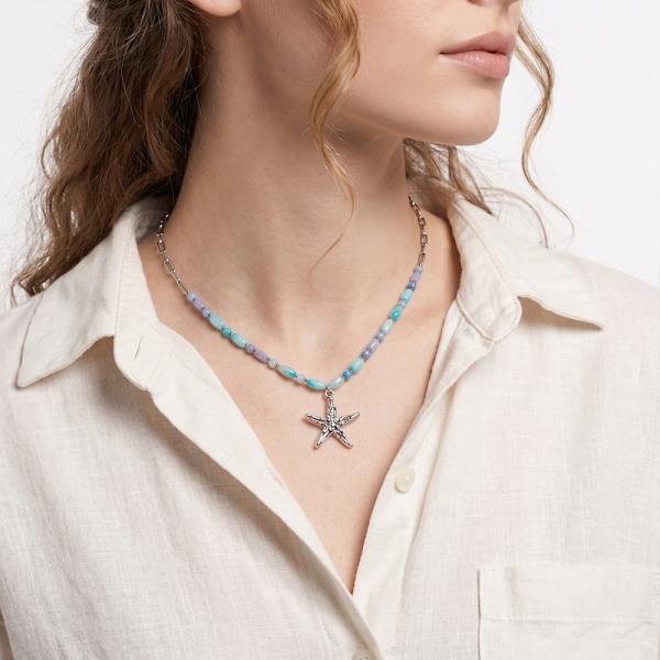 STARFISH W/ OVAL BEADED NECKLACE