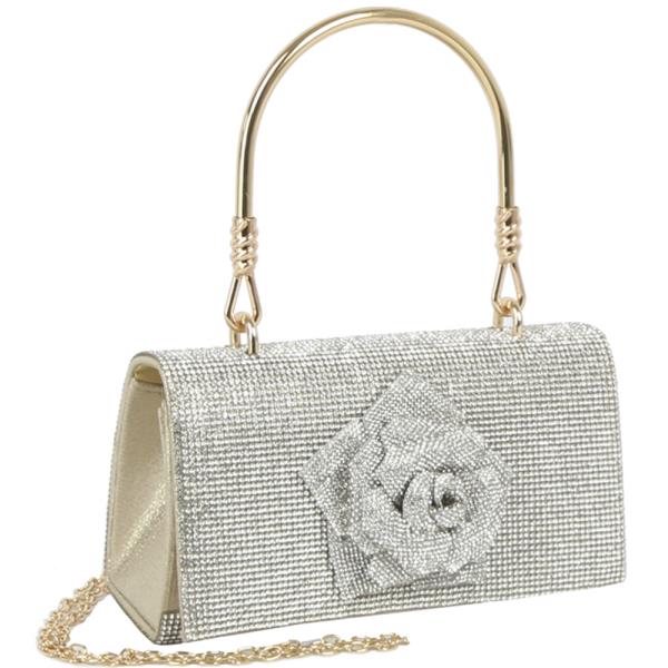 RHINESTONE ROSE EVENING BAG