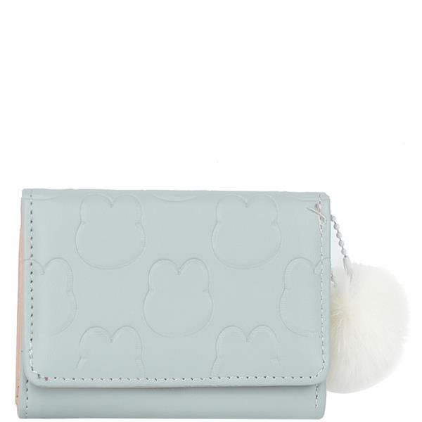 CUTE BUNNY PATTERN POM WALLET