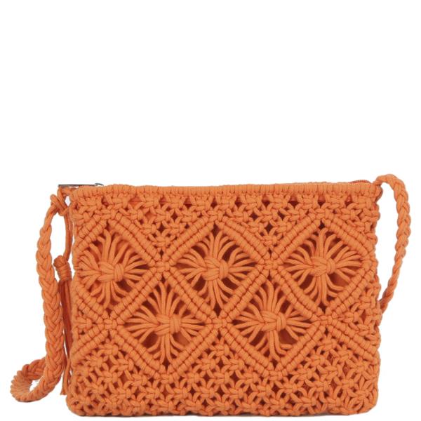 WOVEN DESIGN TASSEL CROSSBODY BAG