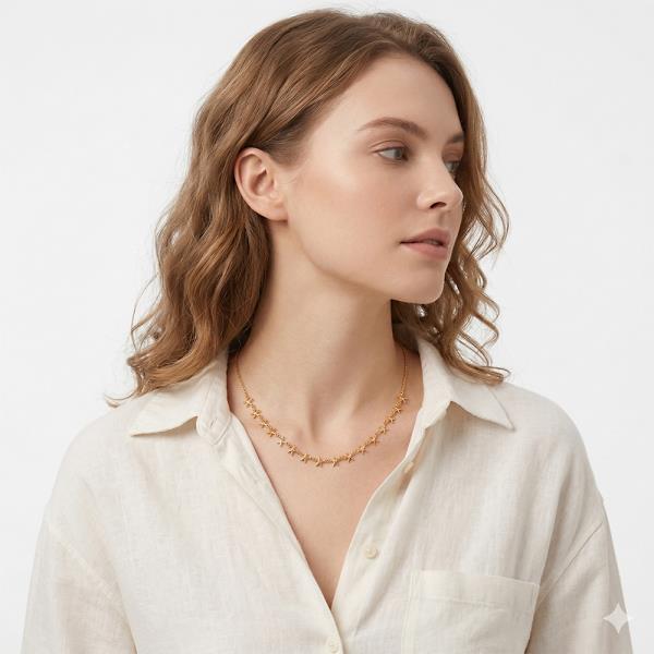 METAL STAR LINE NECKLACE