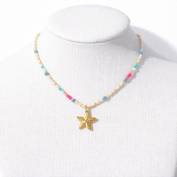 SHELL WITH SEED BEAD NECKLACE