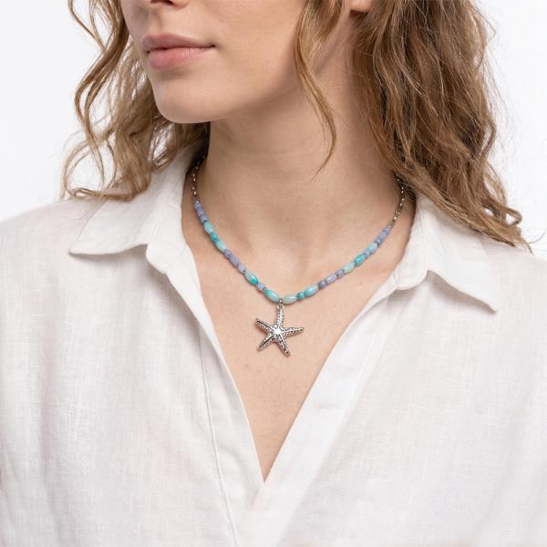 BEAD STARFISH PENDANT NECKLACE