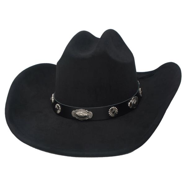 SW CONCHO MIX BANDED MICROSUEDE COWBOY HAT