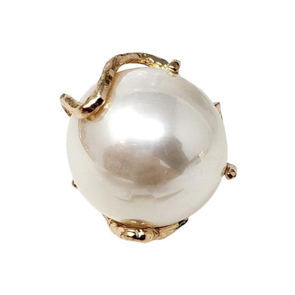METAL PEARL STRETCH STATEMENT RING