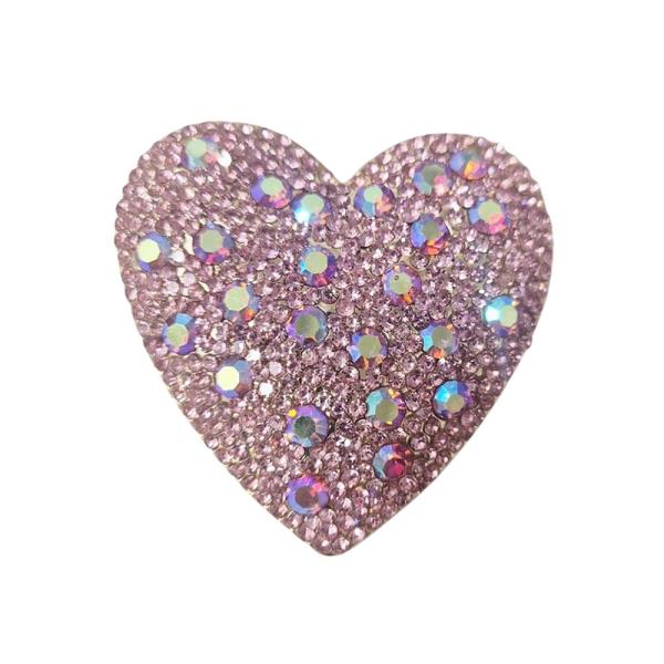 RHINESTONE HEART BROOCH