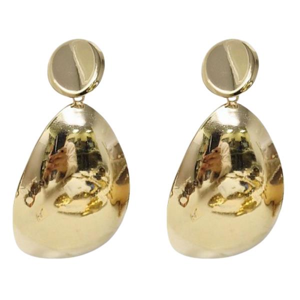 METAL TEARDROP STATEMENT CLIP EARRING