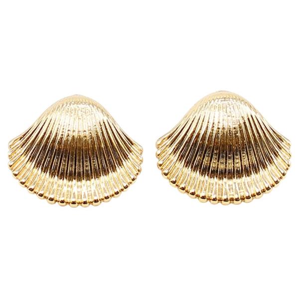 TEXTURED SHELL POST EARRINGS