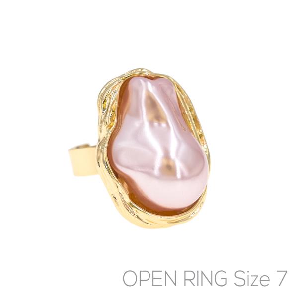 LARGE BAROQUE PEARL OPEN RING