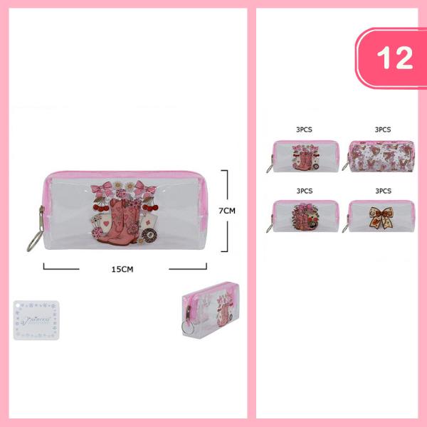 WESTRERN BOOTS BOW CHERRY CARDS POUCH (12 UNITS)