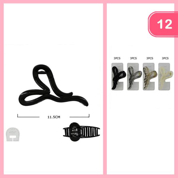 HEART HAIR CLAW CLIP (12 UNITS)
