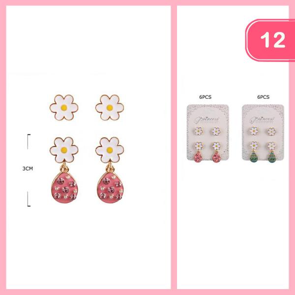 FLOWER POST EARRINGS (12 UNITS)