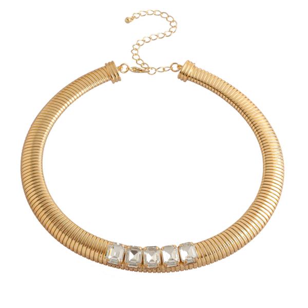 OMEGA CHAIN WITH SPARKLE NECKLACE