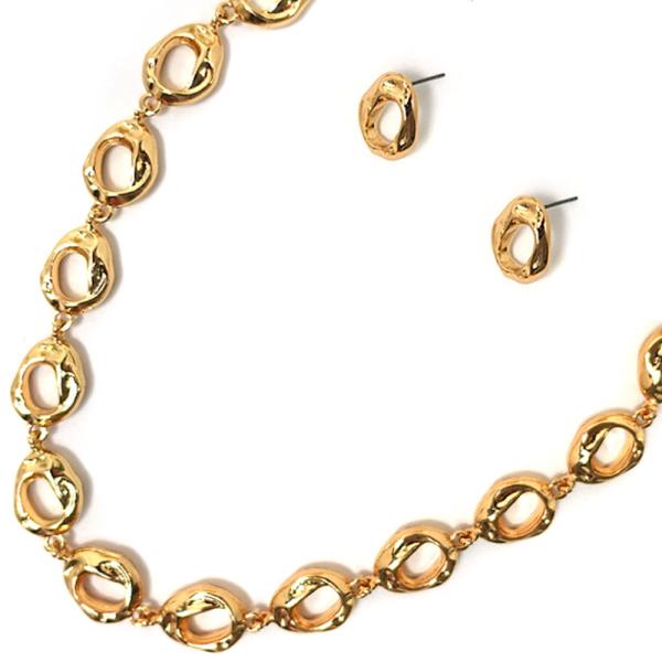 METAL NECKLACE EARRING SET