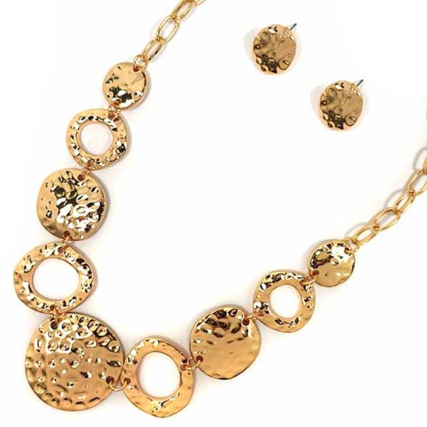 METAL NECKLACE EARRING SET