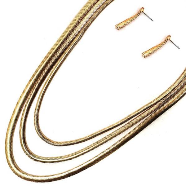3 LAYERED SNAKE CHAIN SET