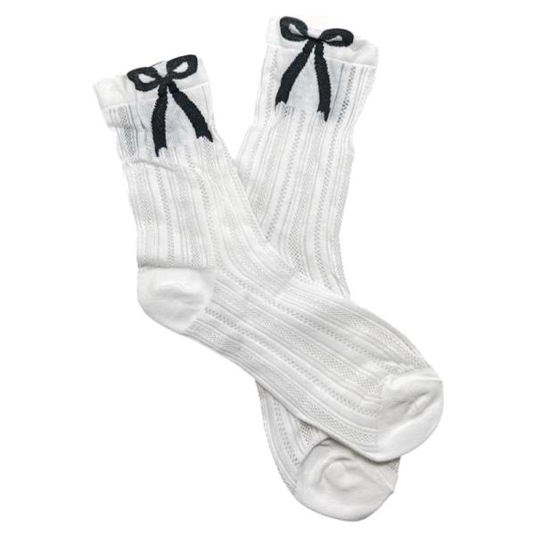 RIBBED BOW ACCENT CREW SOCK