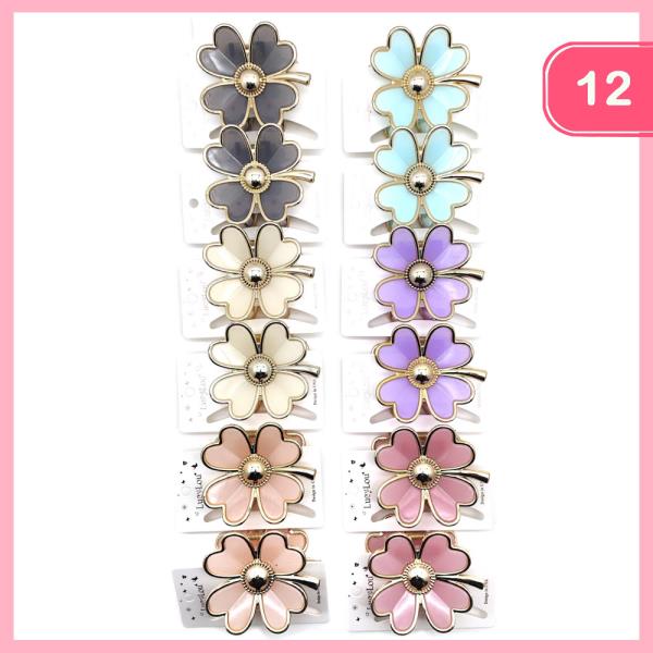 FLOWER HAIR CLAW CLIPS (12 UNITS)