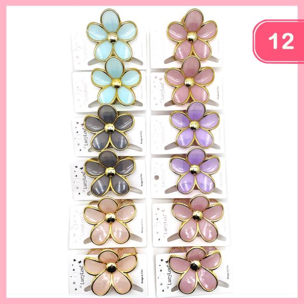FLOWER HAIR CLAW CLIP (12 UNITS)